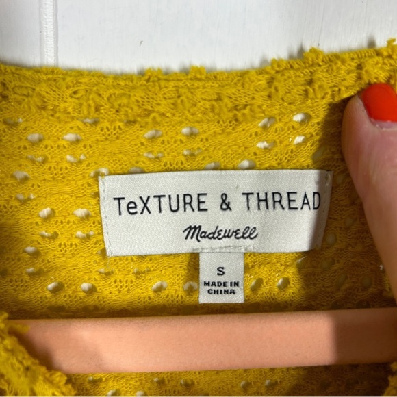 Madewell Texture & Thread Eyelet Flutter-Sleeve Top Small - Picture 7 of 7